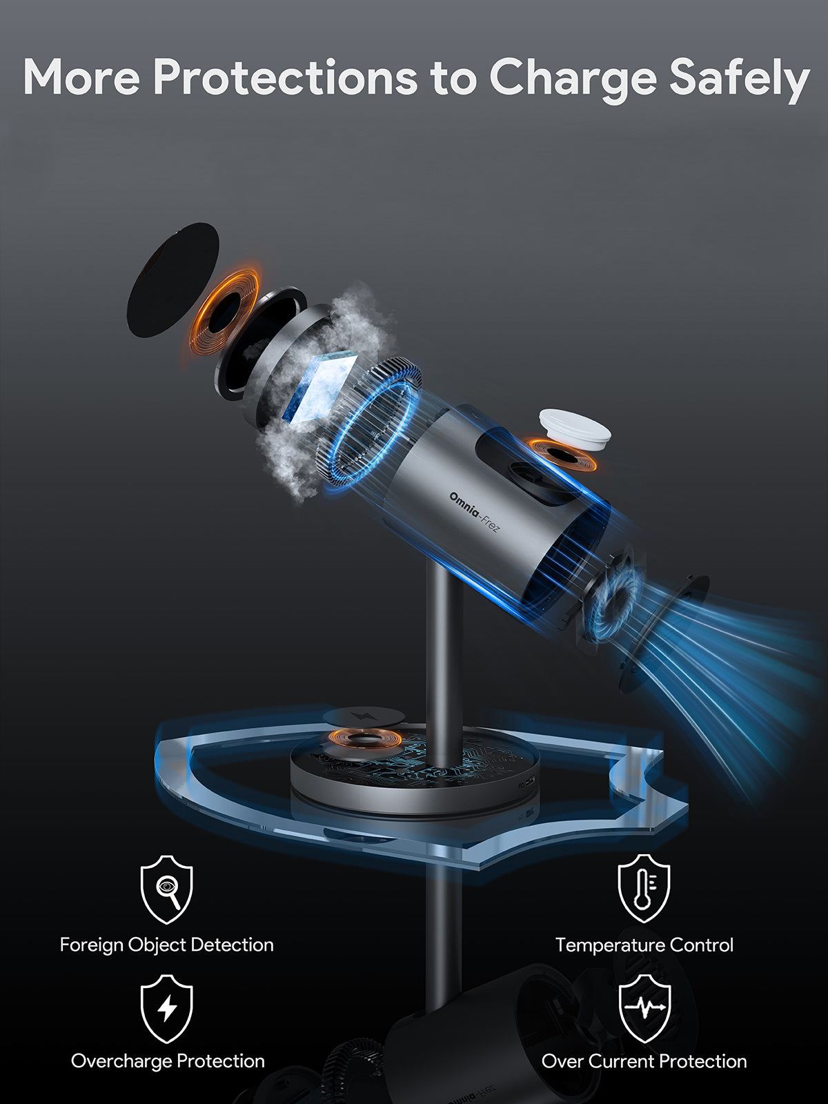 Зарядна стойка от AUKEY 3 в 1 - с активно охлаждане