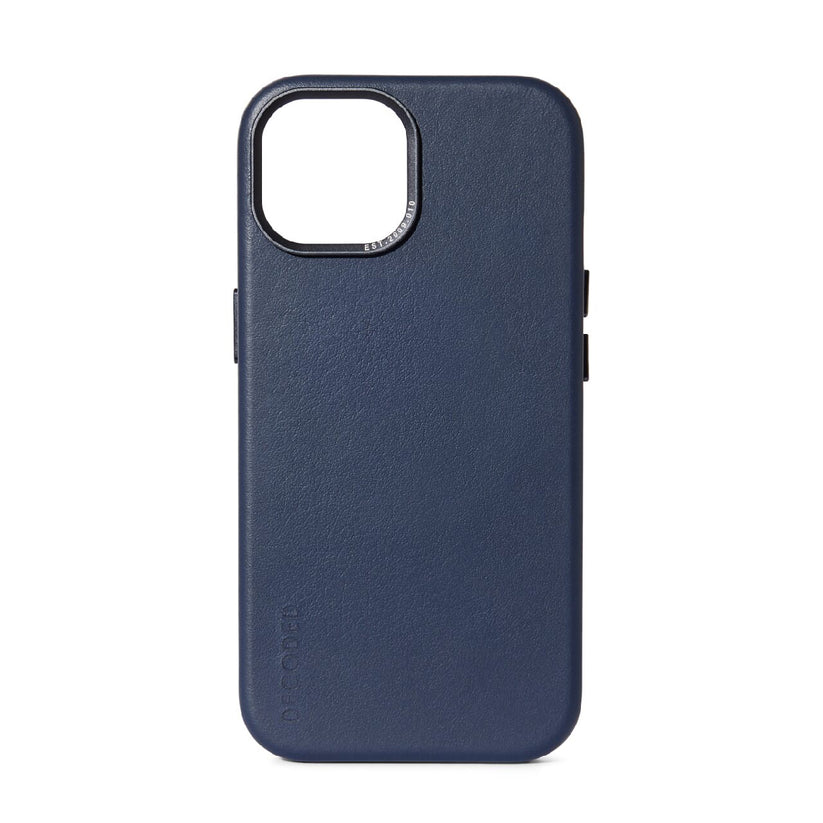 Decoded Leather Backcover for iPhone 15 Pro True Navy - iSTYLE BG