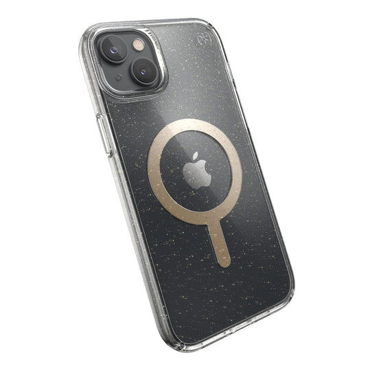 Speck iPhone 14 PLUS Presidio 2 CLEAR GLITTER / GOLD + MagSafe