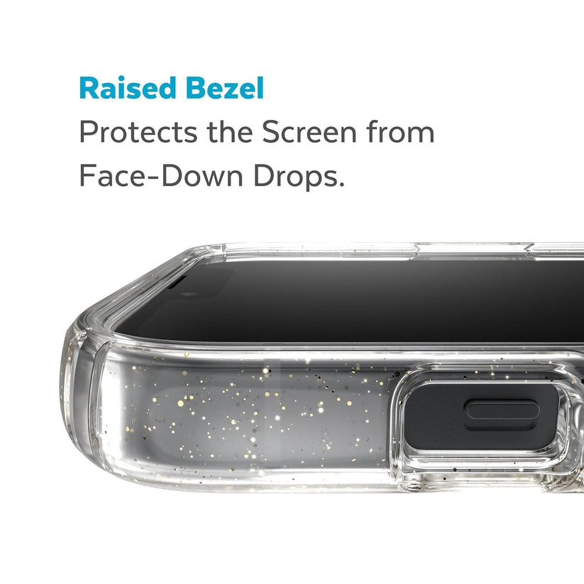 Speck iPhone 14 PLUS Presidio 2 CLEAR GLITTER / GOLD + MagSafe - iSTYLE BG