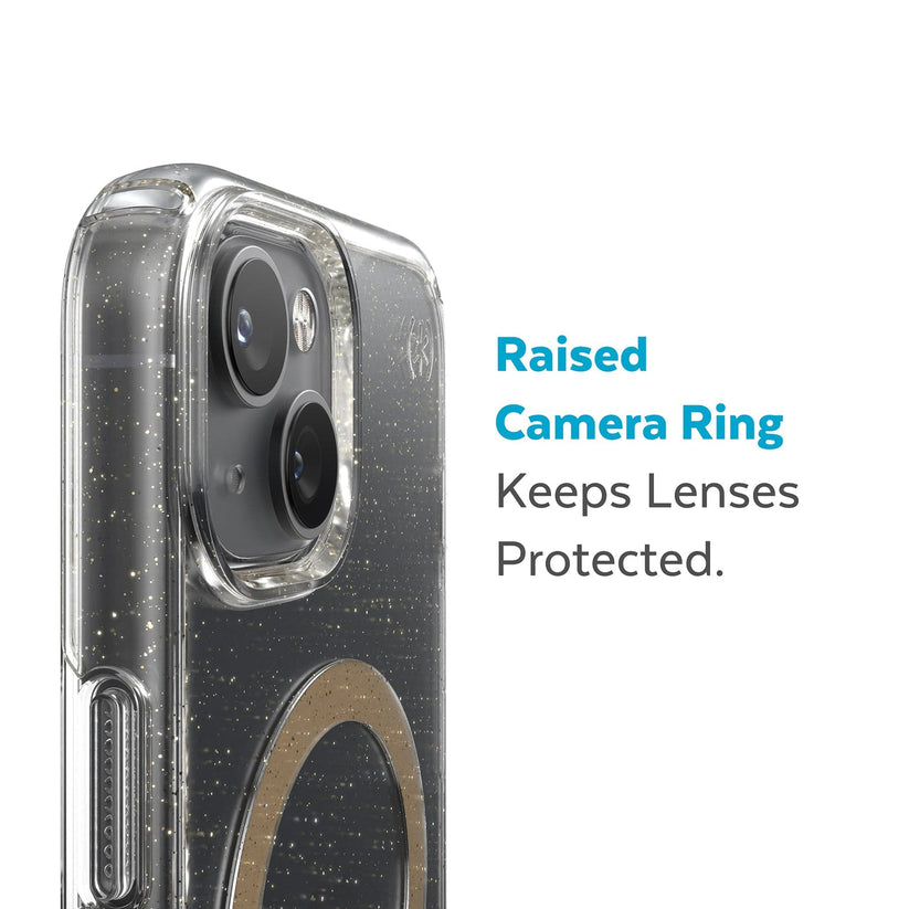 Speck iPhone 14 PLUS Presidio 2 CLEAR GLITTER / GOLD + MagSafe - iSTYLE BG