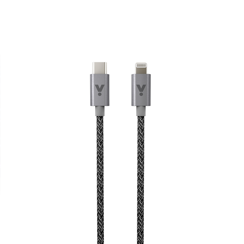 ISTYLE Fabric Braided Cable USB-C to Lightning 1.2m 2020 - space grey - iSTYLE BG