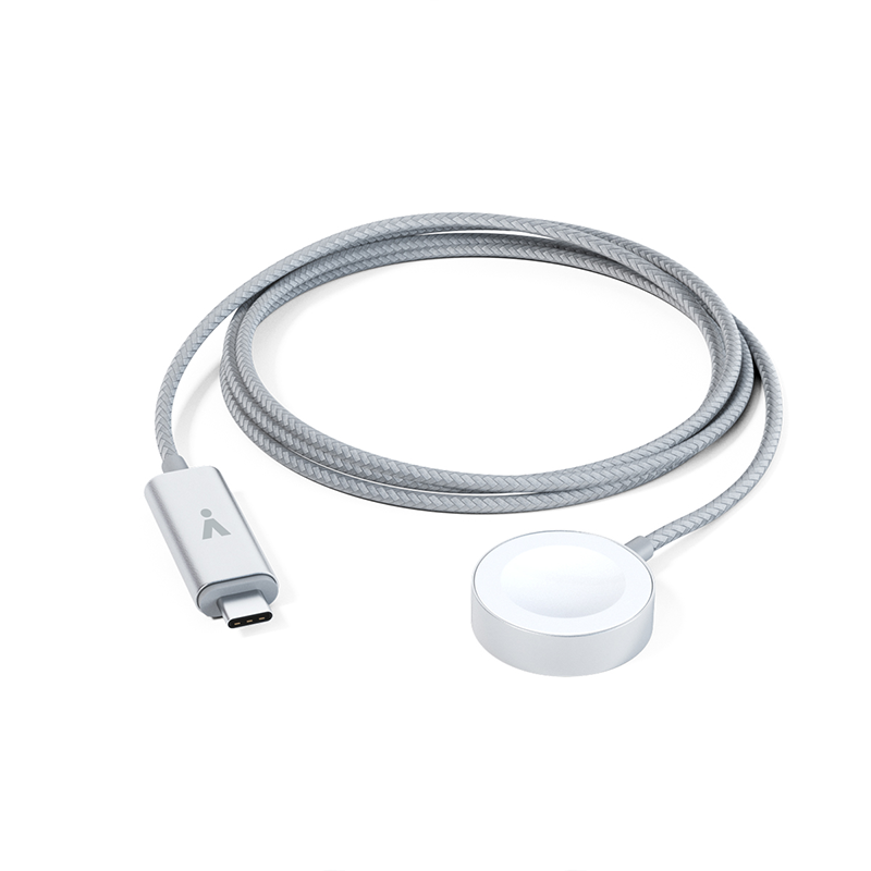 ISTYLE USB-C Fast Magnetic Charger for Apple Watch 1.2m - silver - iSTYLE BG