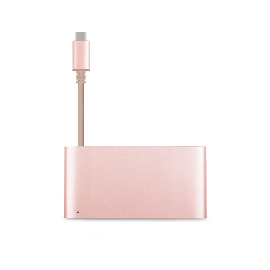 Светлорозов многофункционален мултипортов адаптер USB-C Multiport на Moshi - iSTYLE BG