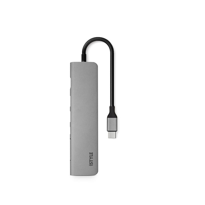 Мултимедиа хъб 8K от iStyle 7в1 с USB-C - space gray - iSTYLE BG