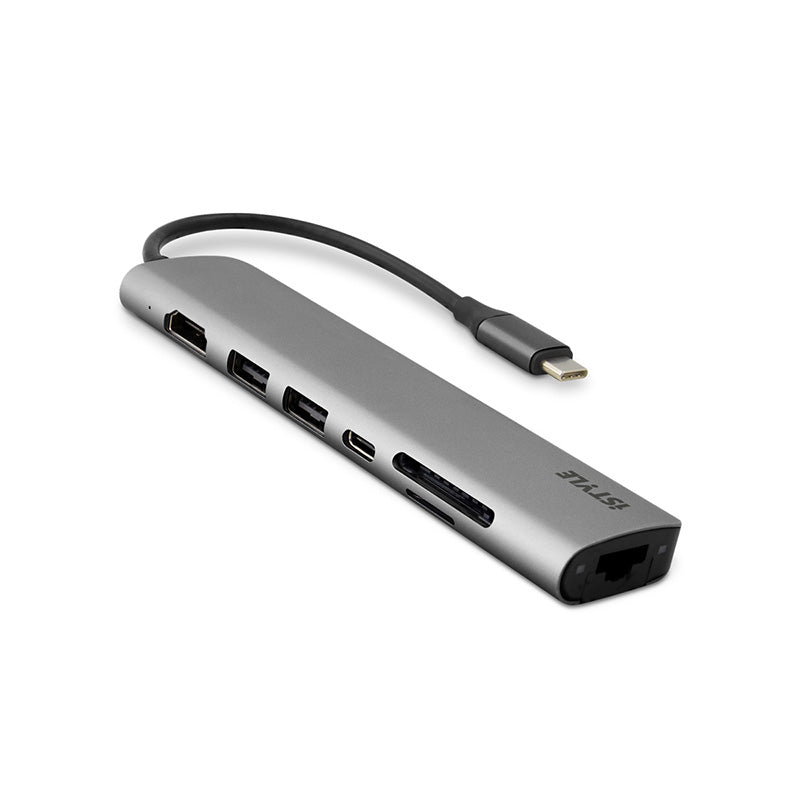 Мултимедиа хъб 8K от iStyle 7в1 с USB-C - space gray - iSTYLE BG