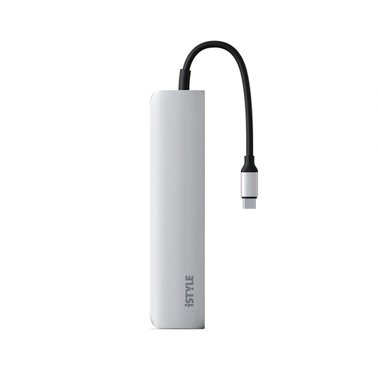 iStyle 6in1 Aluminium Hub 8K with USB-C connector - silver - iSTYLE BG