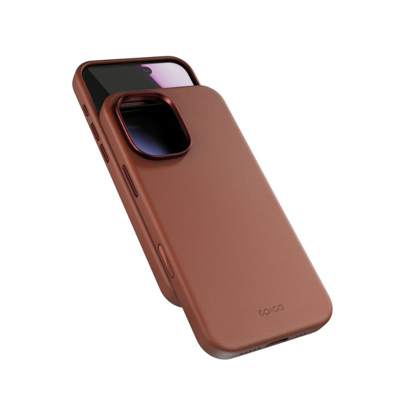 Epico Leather Pro Mag+ Case iPhone 17 Qi2 & MagSafe Compatible - brown - iSTYLE BG
