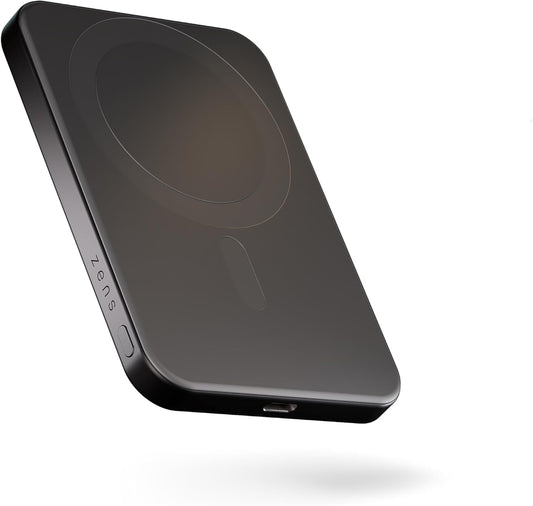 Zens Slim Aluminium Wireless Powerbank 5000 mAh Black