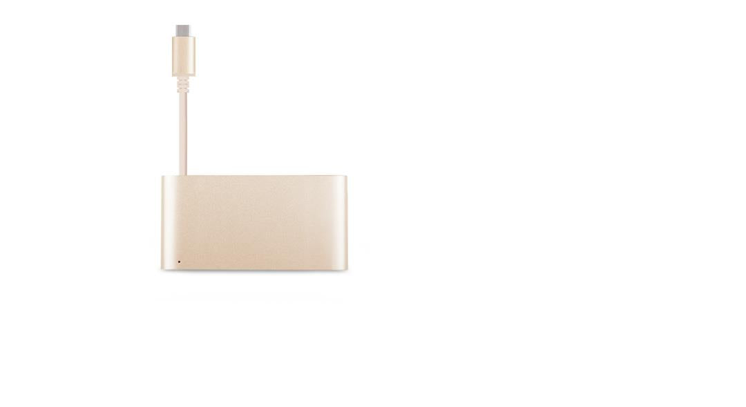 Златист многофункционален мултипортов адаптер USB-C Multiport на Moshi - iSTYLE BG
