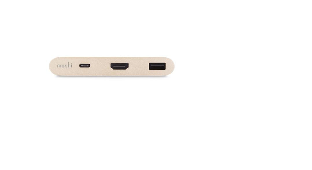 Златист многофункционален мултипортов адаптер USB-C Multiport на Moshi - iSTYLE BG