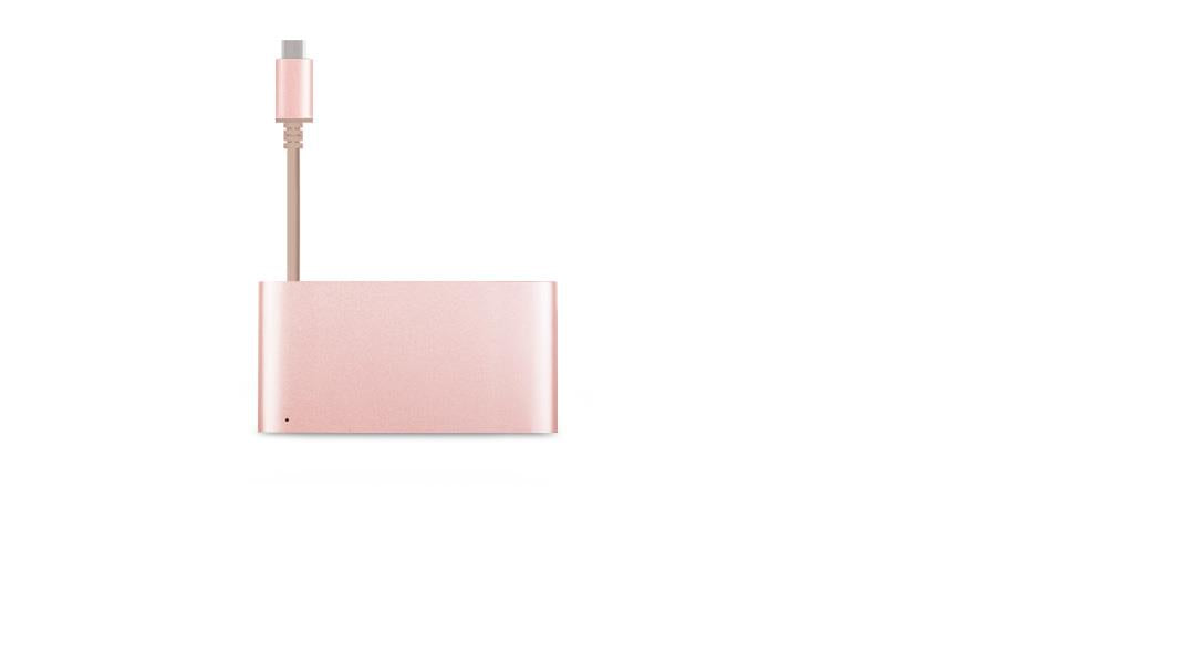 Светлорозов многофункционален мултипортов адаптер USB-C Multiport на Moshi - iSTYLE BG