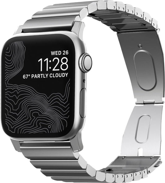 Каишка за Apple Watch от Nomad - 44/42 mm Steel - сребриста - iSTYLE BG
