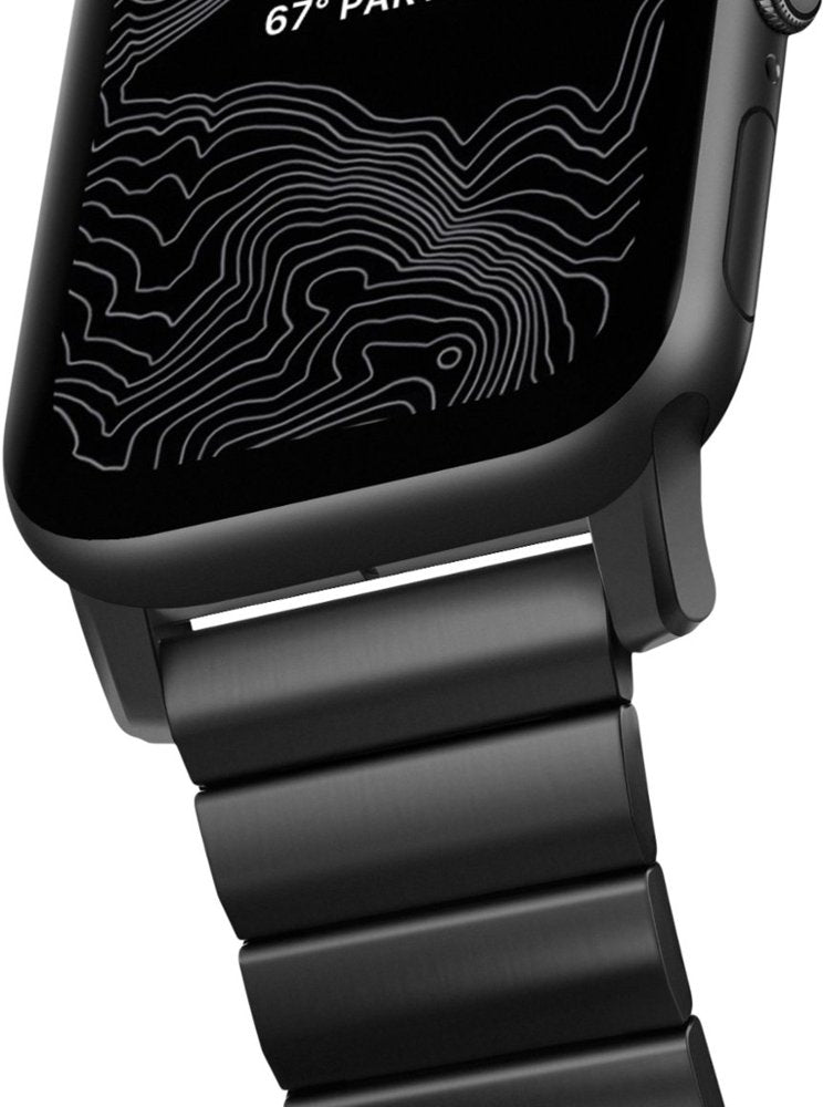 Каишка за Apple Watch от Nomad - 44/42 mm Steel – черна - iSTYLE BG