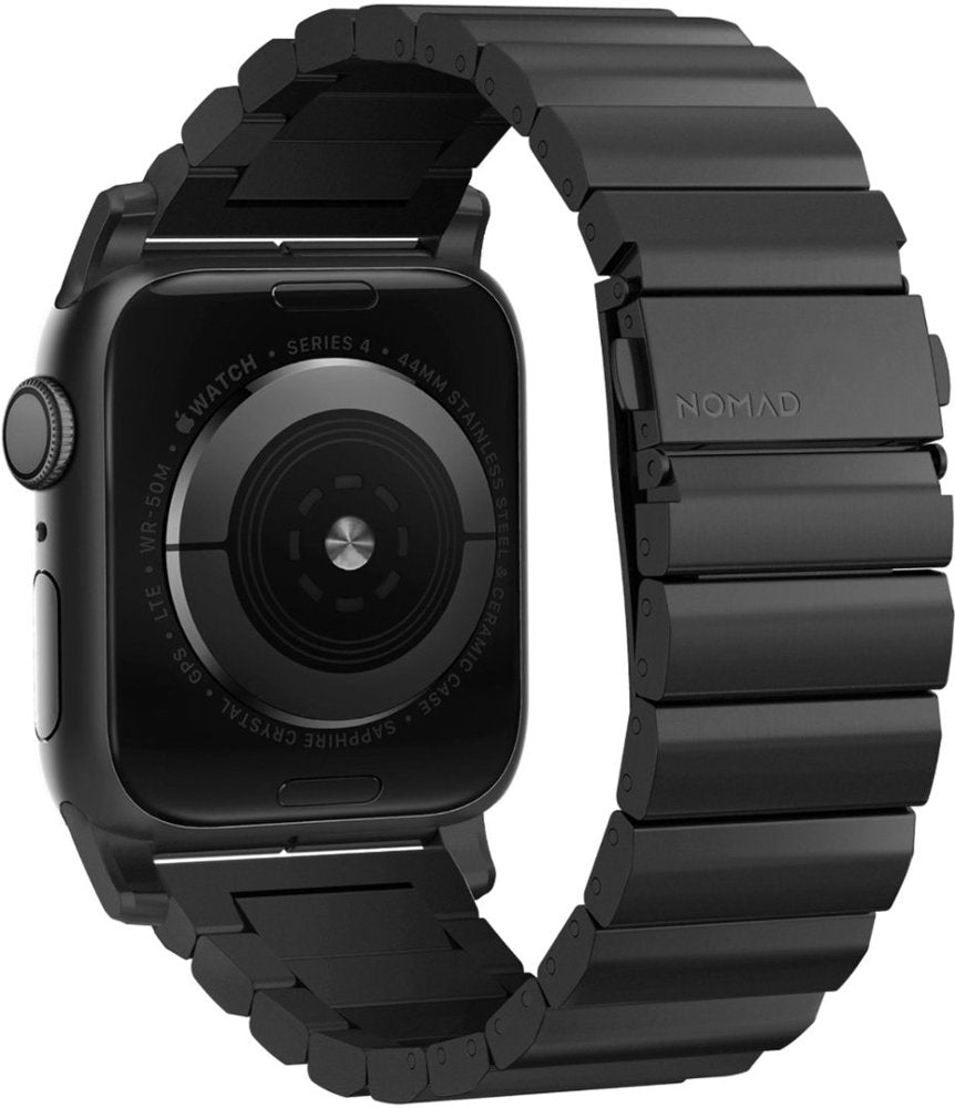 Каишка за Apple Watch от Nomad - 44/42 mm Steel – черна - iSTYLE BG