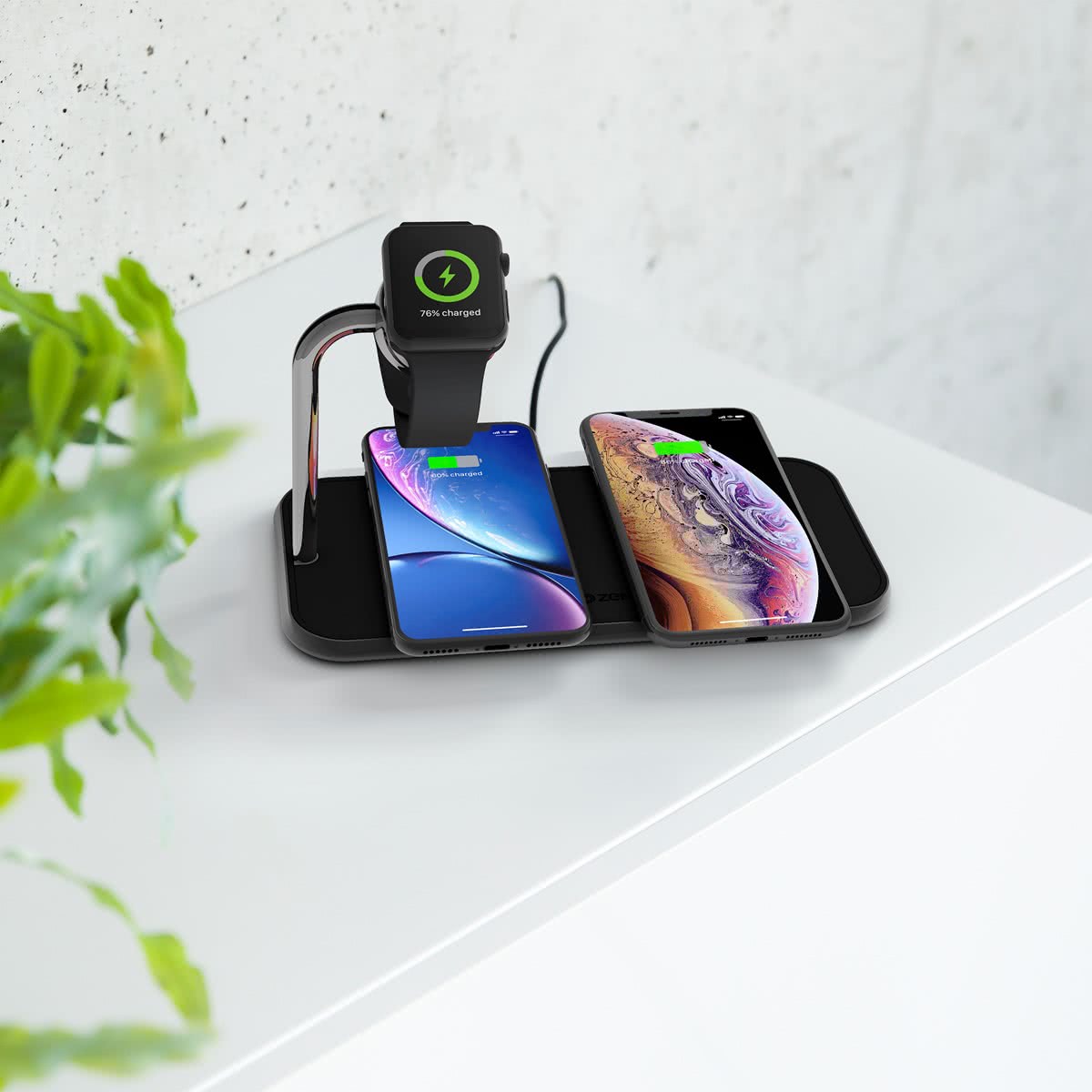 ZENS Aluminium Dual Wireless Charger + Watch 10W (3 in 1 Charger) - iSTYLE BG