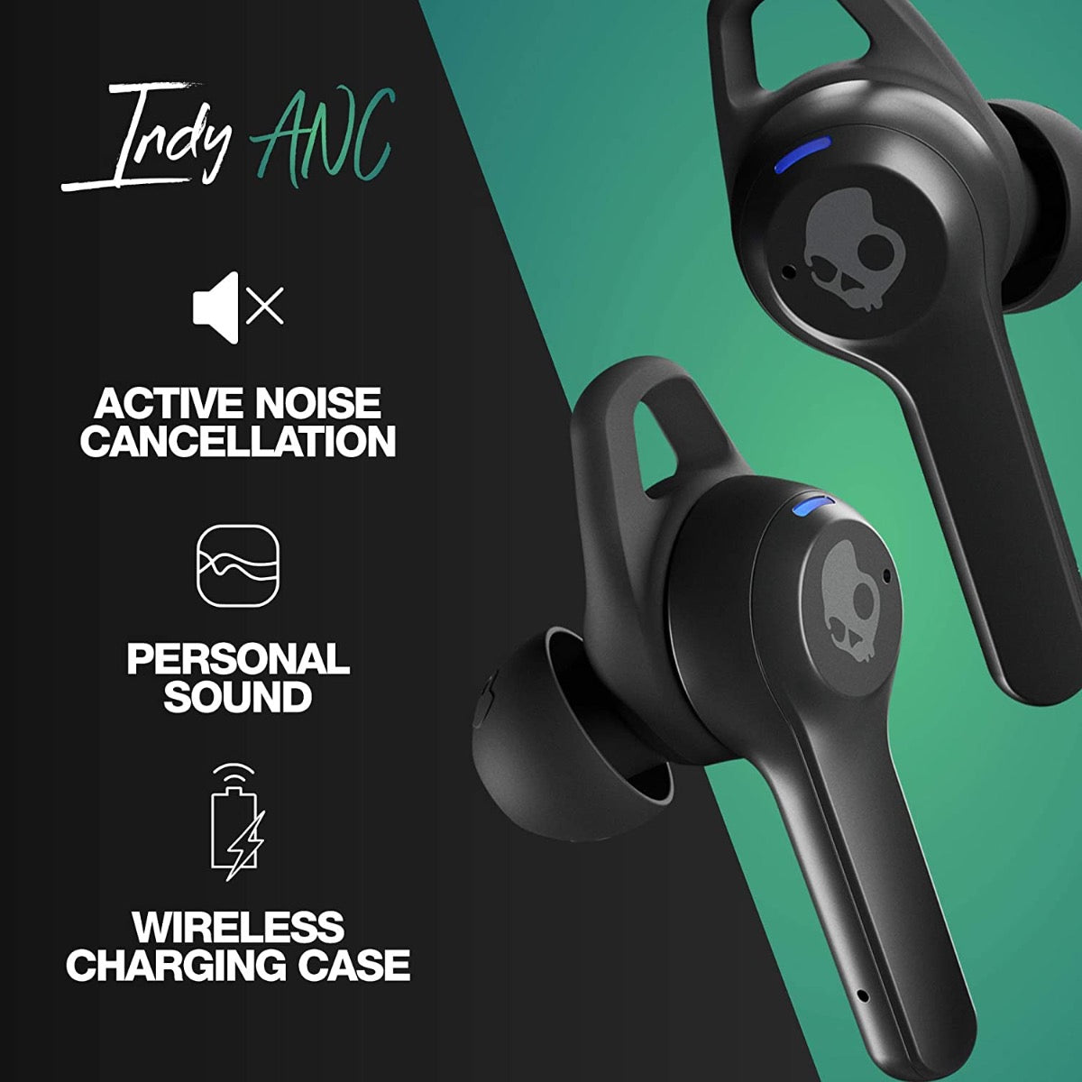 Безжични слушалки от SKULLCANDY TW Indy ANC - черни - iSTYLE BG