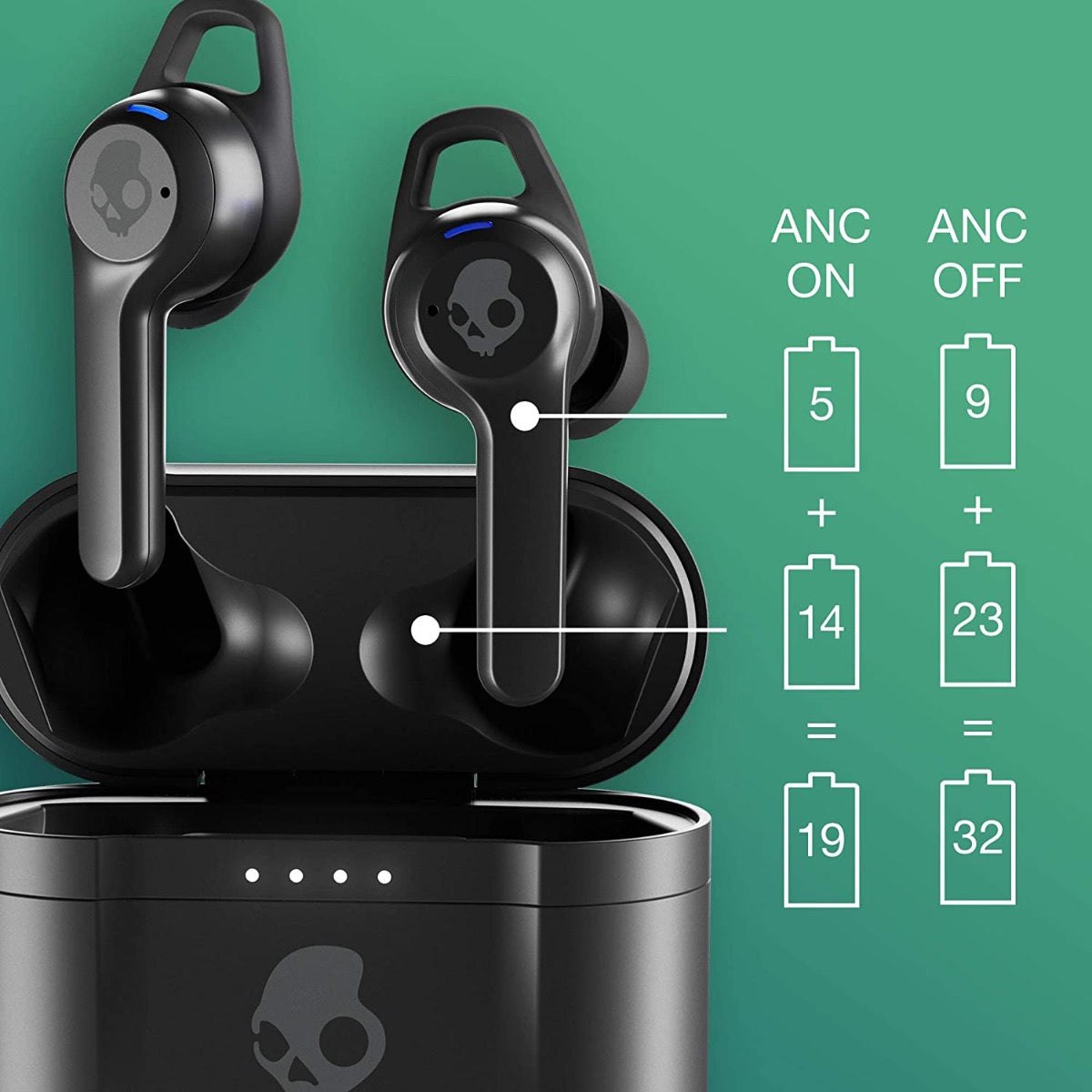 Безжични слушалки от SKULLCANDY TW Indy ANC - черни - iSTYLE BG