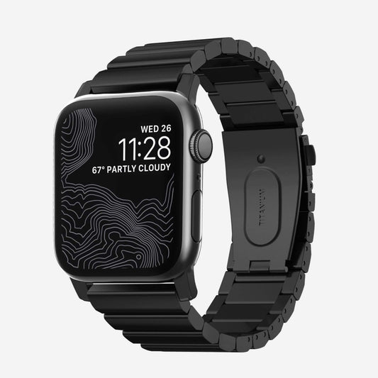 Каишка за Apple Watch от Nomad - Nomad 44/42 mm Titanium Band Black - iSTYLE BG