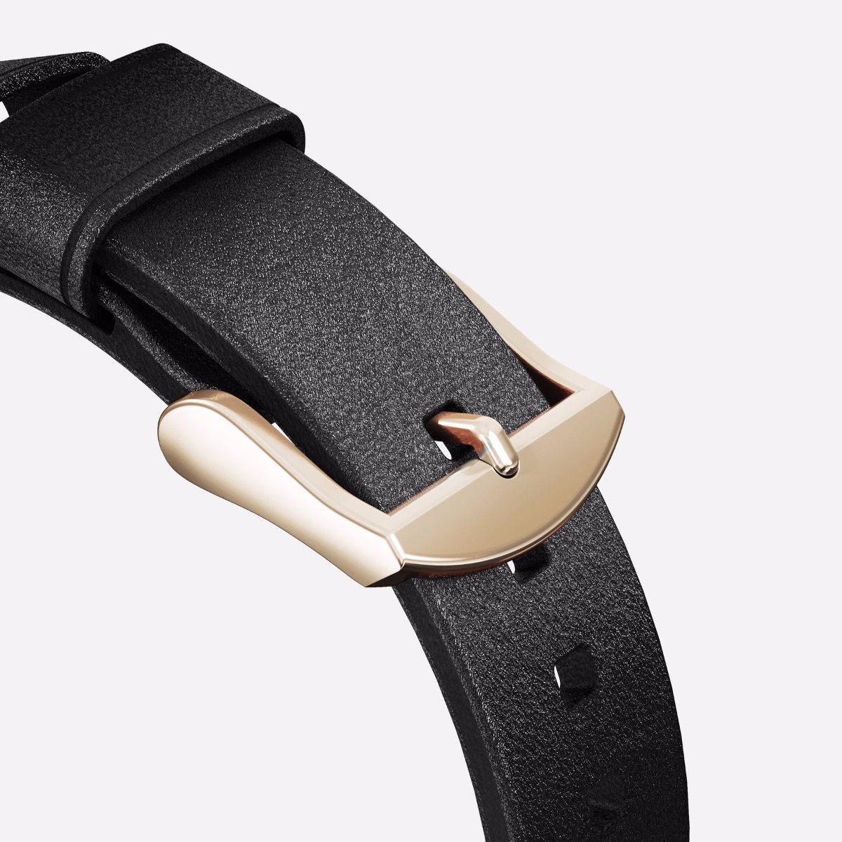Каишка за Apple Watch от Nomad - 40/38 mm кожена черна със златиста закопчалка - iSTYLE BG