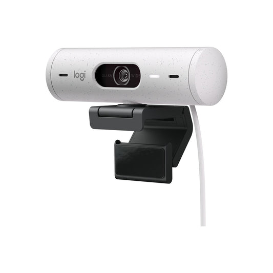 Logitech Brio 500 Full HD 1080p webcam w light correction, auto-framing, & Show Mode - Off White