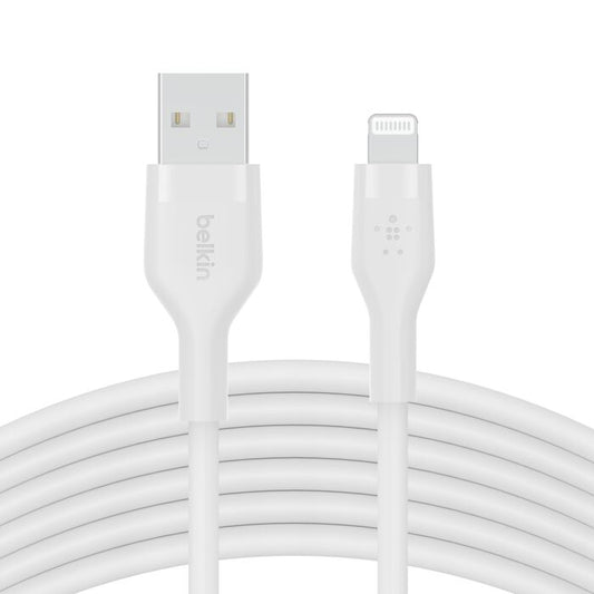 Belkin BOOST CHARGE Flex Silicone cable USB-A to Lightning - 3M - White