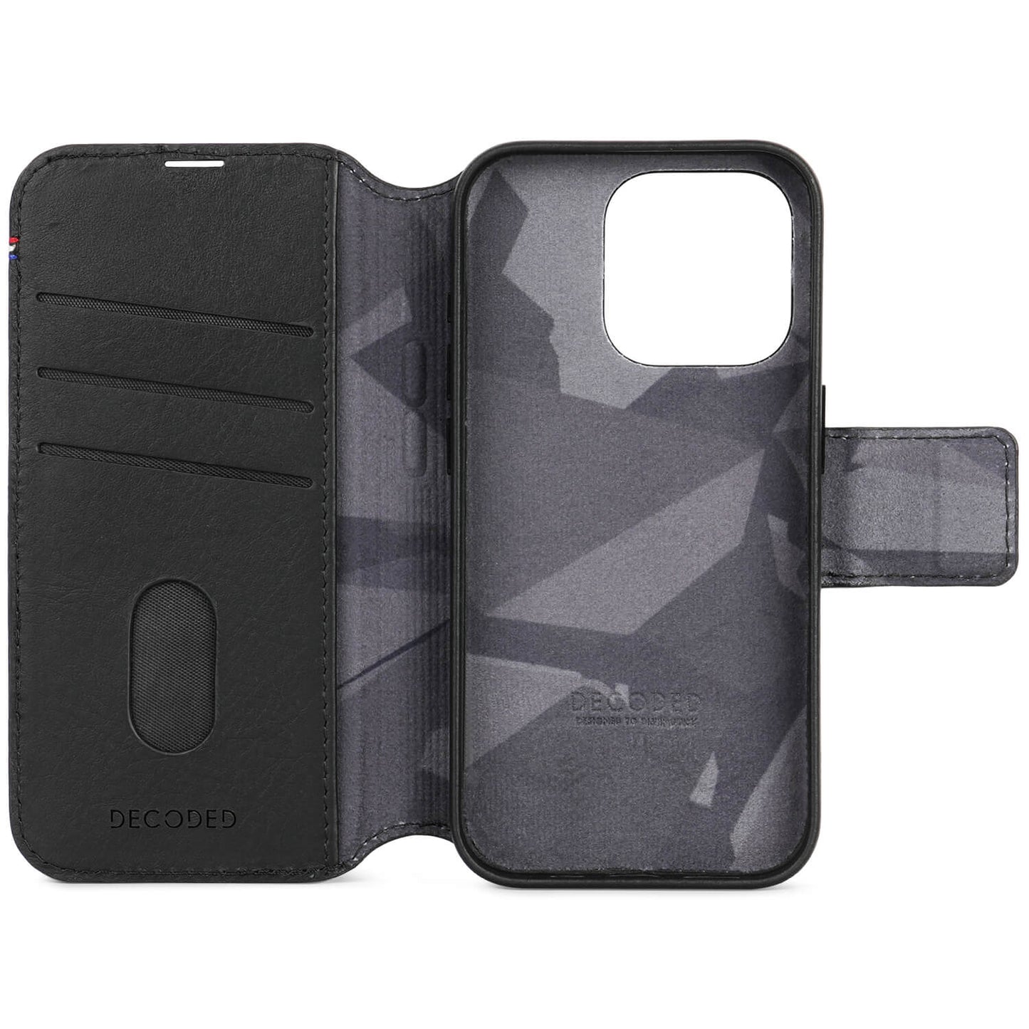 Decoded Leather Detachable Wallet, black - iPhone 15 Pro - iSTYLE BG