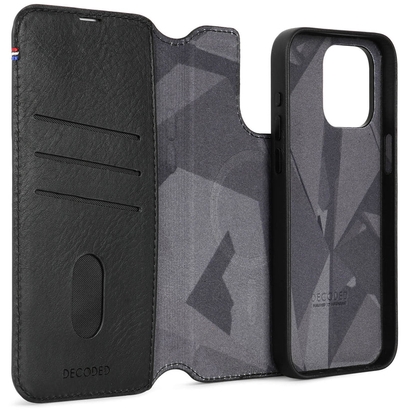 Decoded Leather Detachable Wallet, black - iPhone 15 Pro Max - iSTYLE BG