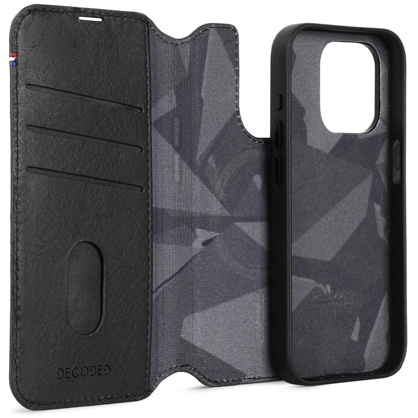 Decoded Leather Detachable Wallet, black - iPhone 15 Pro - iSTYLE BG