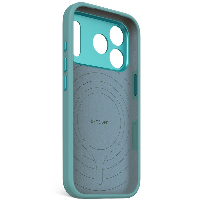 DECODED ANTIMICROBIAL SILICONE BACKCOVER FOR IPHONE 17 PRO - RETRO BLUE - iSTYLE BG