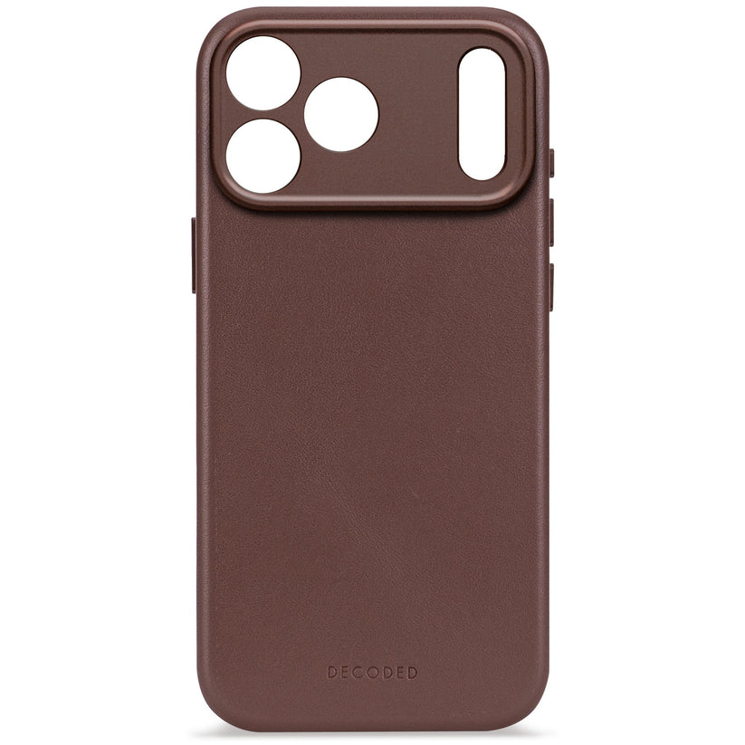 DECODED LEATHER BACKCOVER FOR IPHONE 17 PRO - CHOCOLAT BROWN - iSTYLE BG
