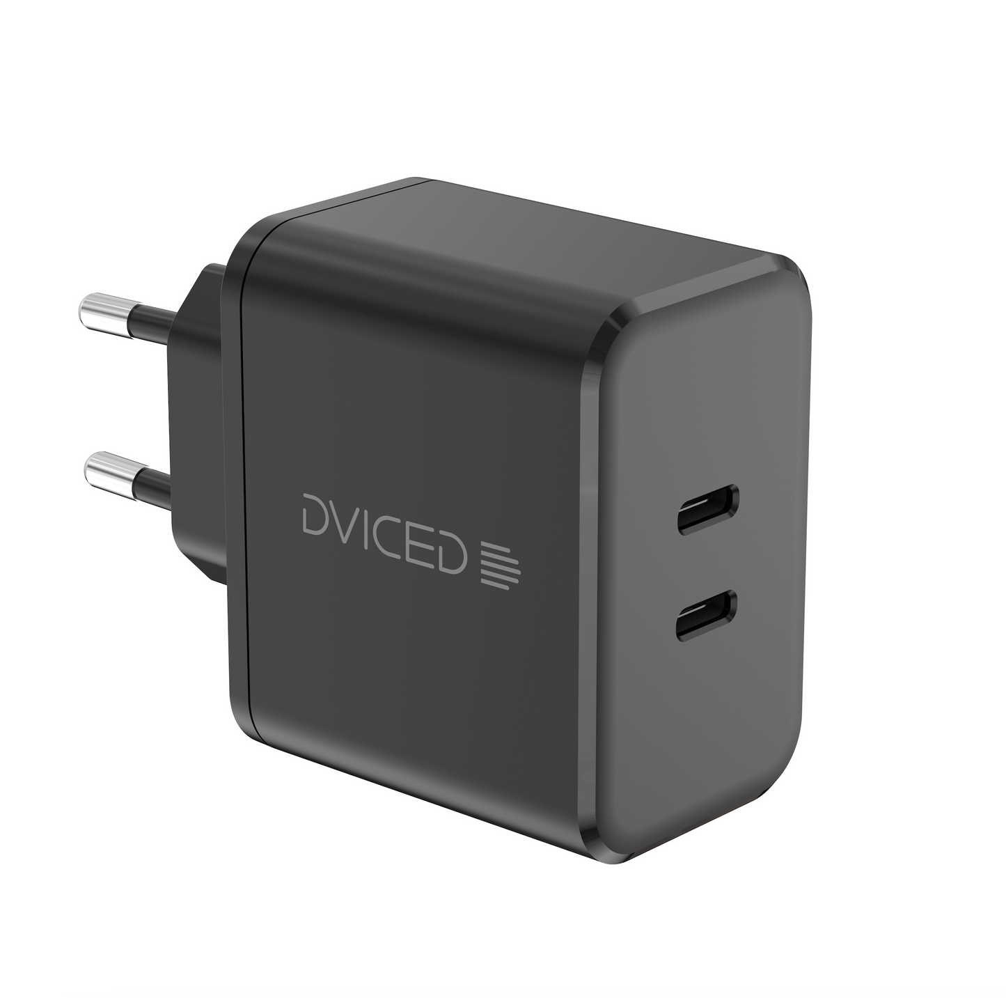 Dviced Wall charger 65W GaN 2 USB-C EU w cable - Black - iSTYLE BG