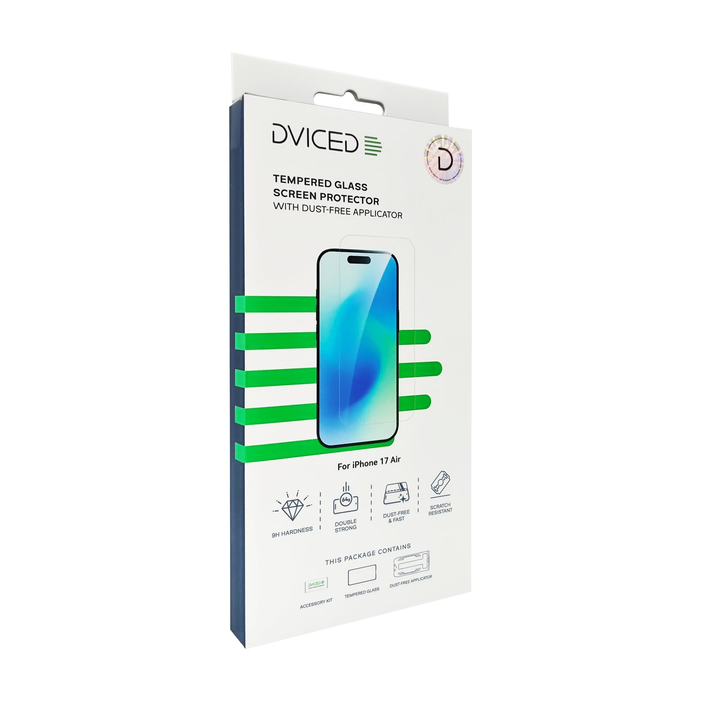 Dviced Закалено защитно стъкло за екран с апликатор за отстраняване на прах - iPhone Air