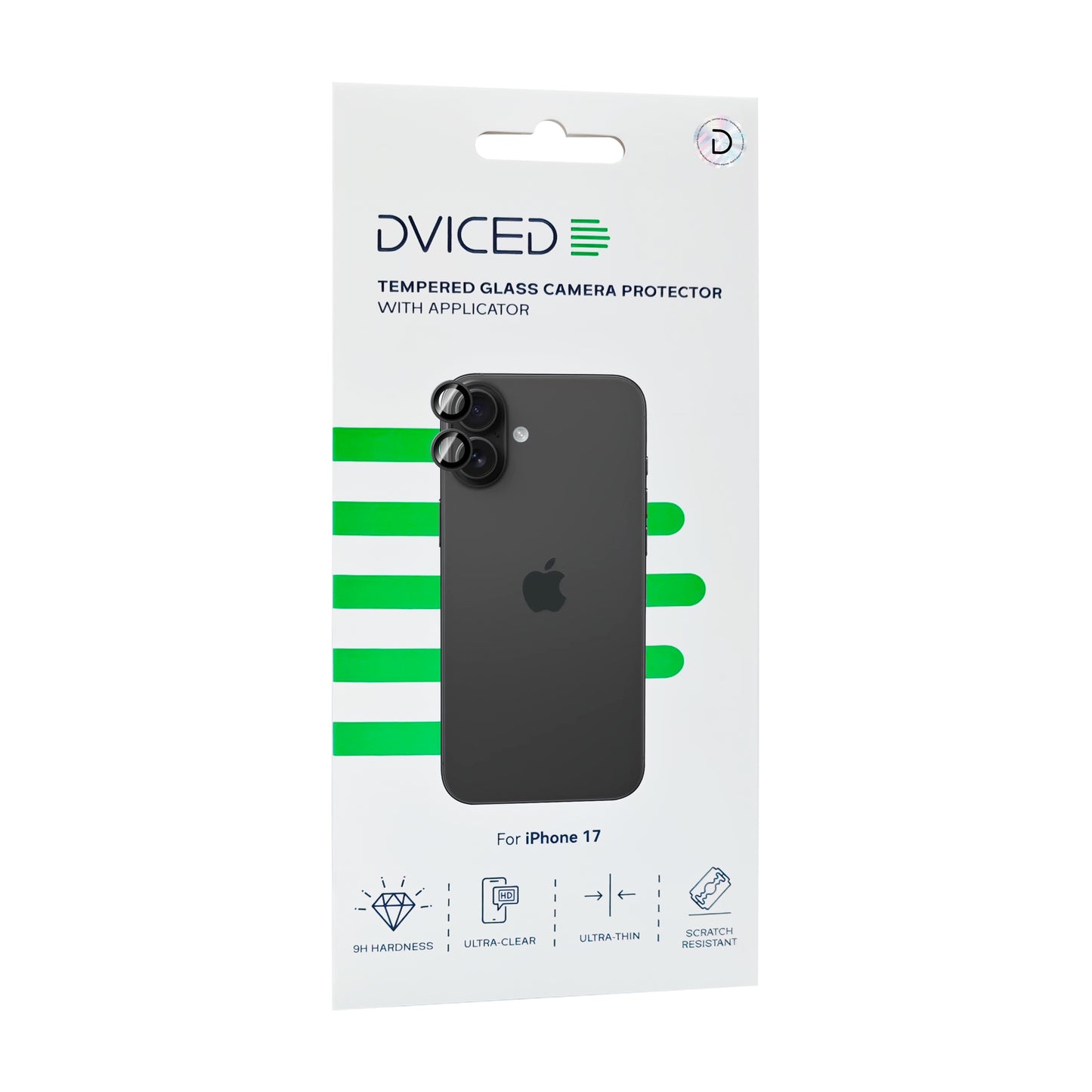 Dviced Протектор за камера от закалено стъкло с апликатор за iPhone 17
