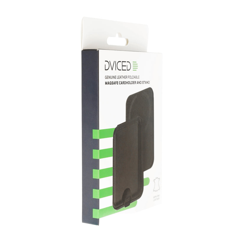 Dviced Leather magsafe foldable cardholder and stand - Black - iSTYLE BG