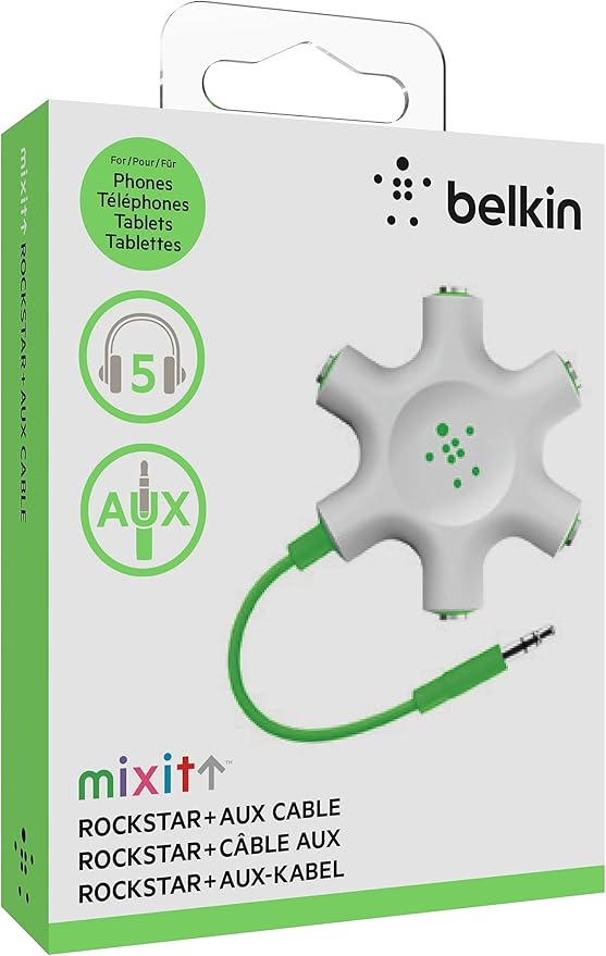 Belkin ROCKSTAR 5 x 3 5mm Jack Audio Splitter - White - iSTYLE BG