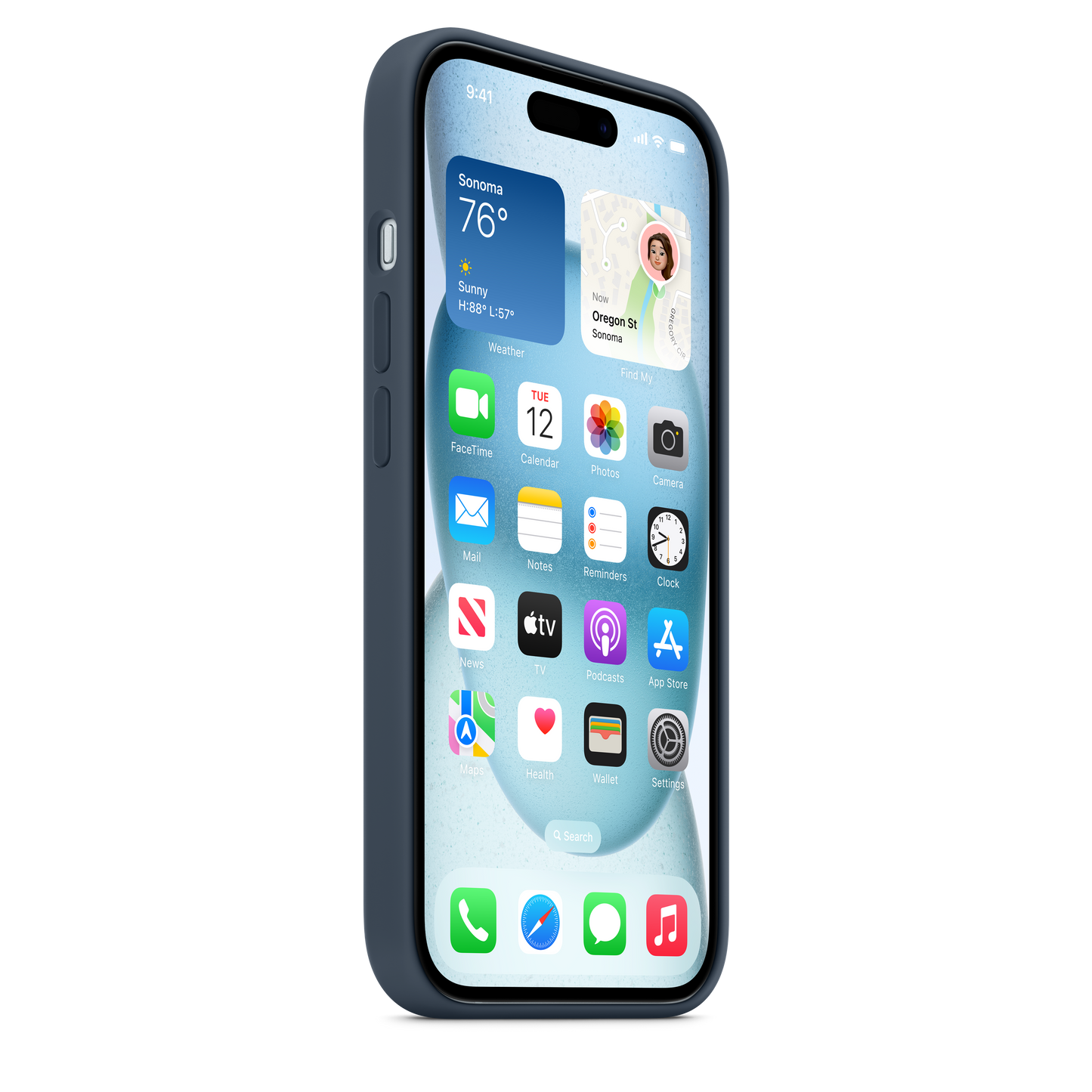iPhone 15 Silicone Case with MagSafe - Storm Blue - iSTYLE BG