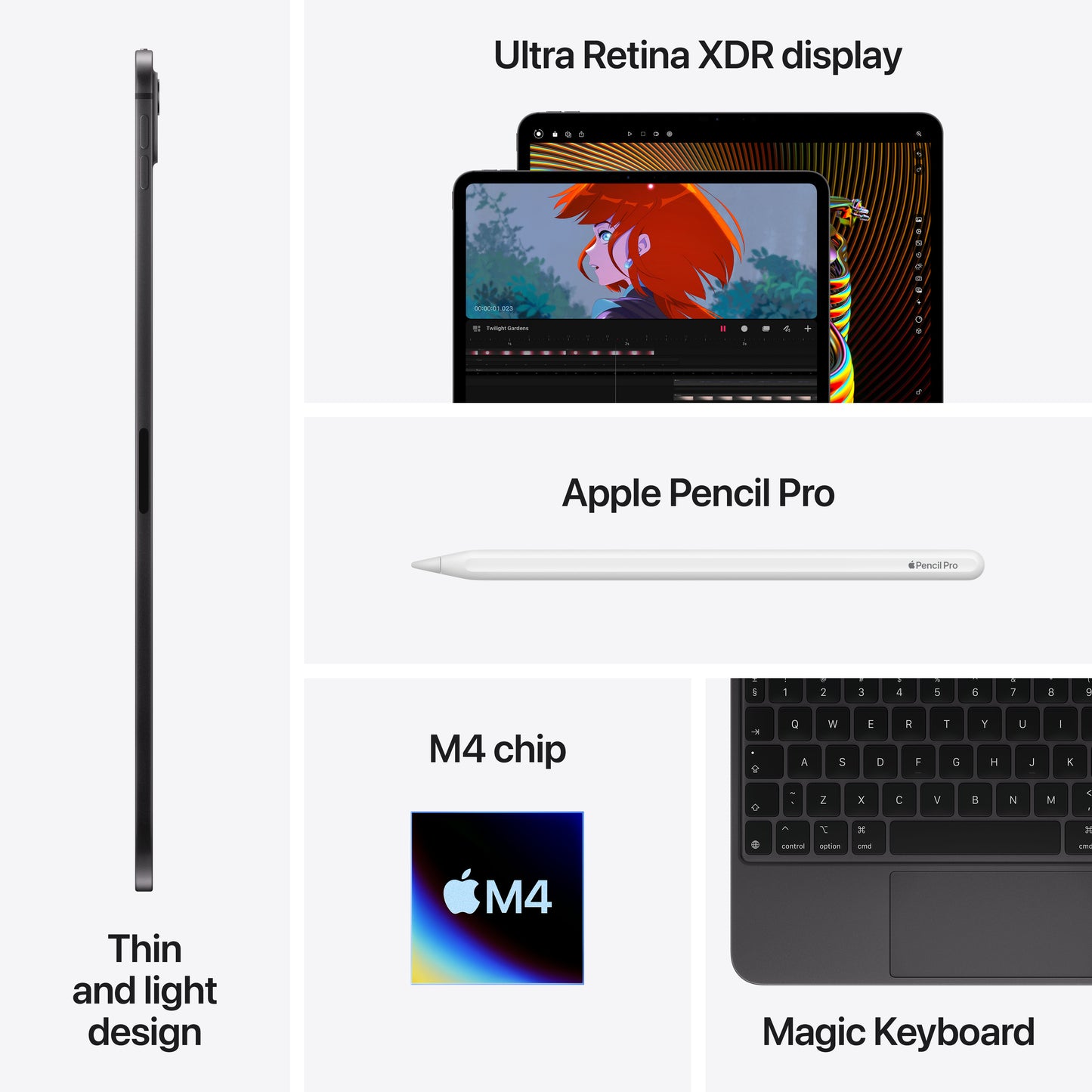 13-inch iPad Pro Wi-Fi + Cellular 1TB Standard Glass - Space Black (M4) - iSTYLE BG