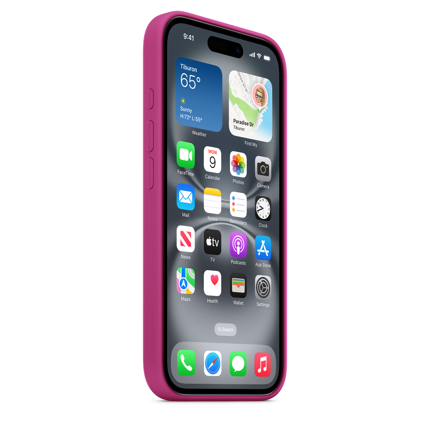 iPhone 16 Silicone Case with MagSafe - Fuchsia - iSTYLE BG