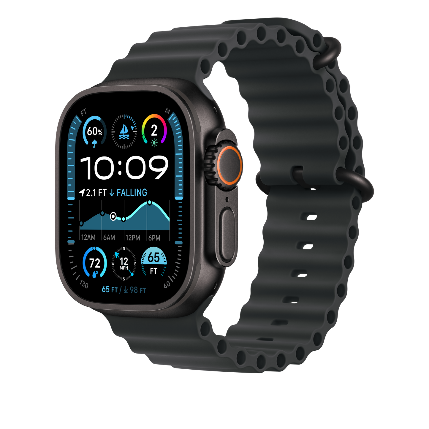 49mm Black Ocean Band Extension - Black Titanium Finish - iSTYLE BG