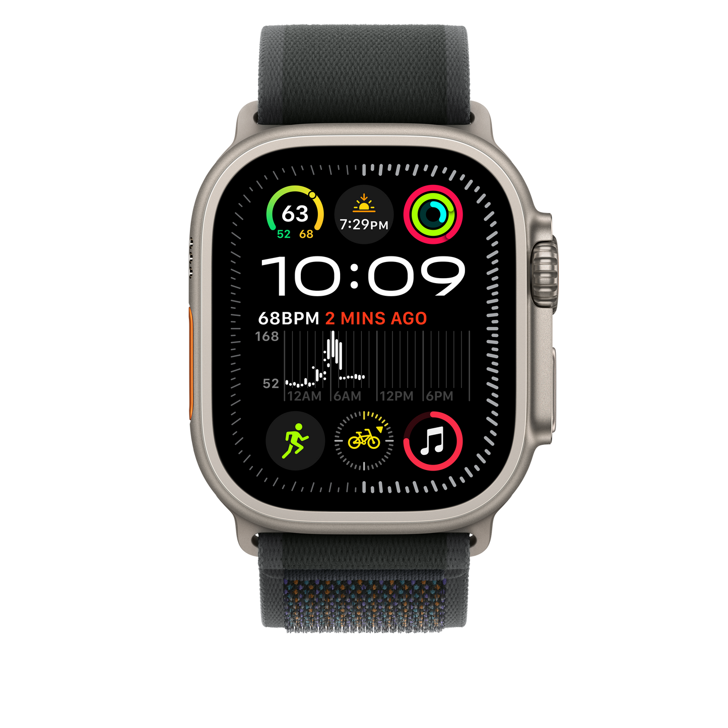 49mm Black Trail Loop - M/L - Natural Titanium Finish - iSTYLE BG