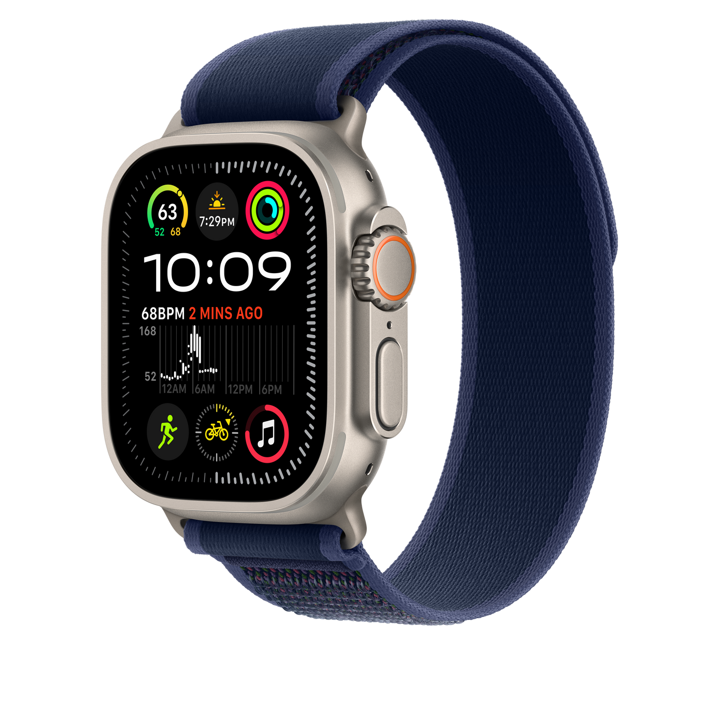 49mm Blue Trail Loop - S/M - Natural Titanium Finish - iSTYLE BG