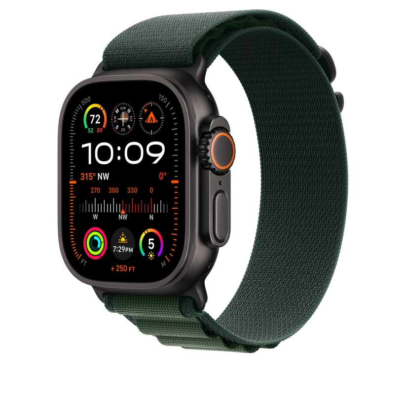 Каишка от Apple - 49 мм Dark Green Alpine Loop - Medium - Black Titanium Finish - iSTYLE BG