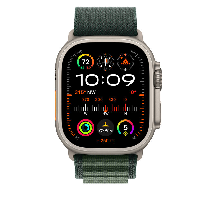 Каишка от Apple - 49 мм Dark Green Alpine Loop - Small - Natural Titanium Finish - iSTYLE BG