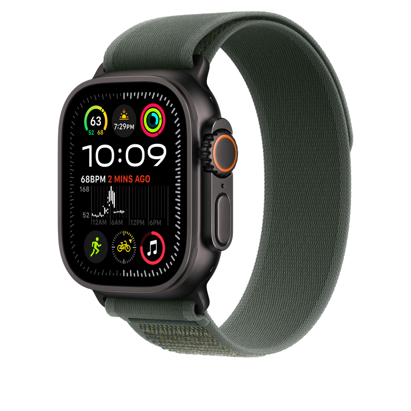 Каишка от Apple - 49 мм Green Trail Loop - M/L - Black Titanium Finish - iSTYLE BG