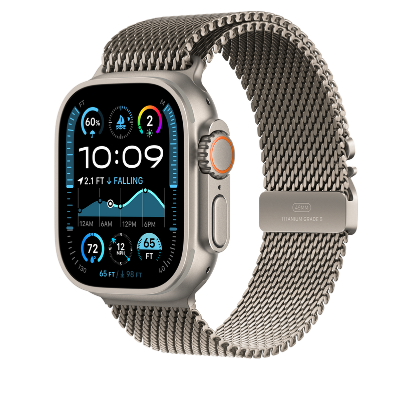 Каишка от Apple - 49 мм Natural Titanium Milanese Loop - Large - iSTYLE BG