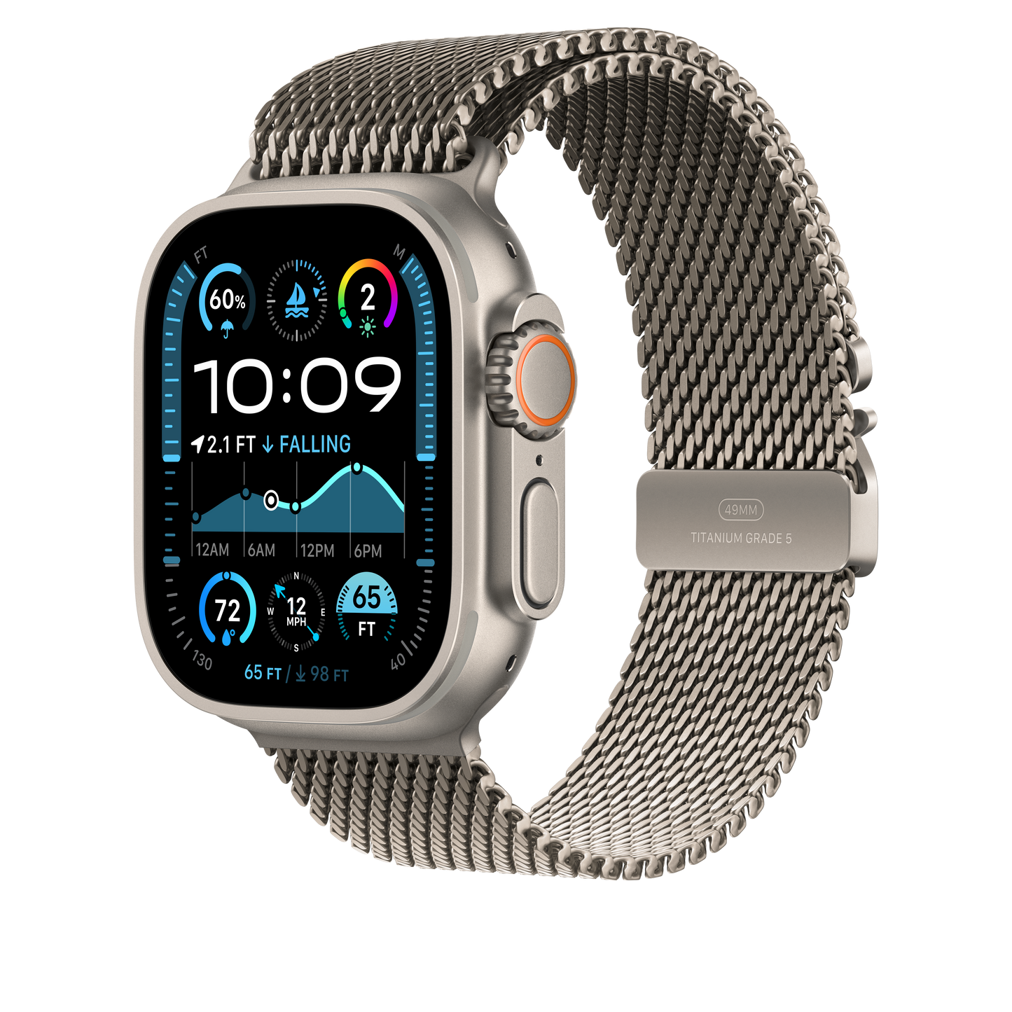 49mm Natural Titanium Milanese Loop - Small - iSTYLE BG