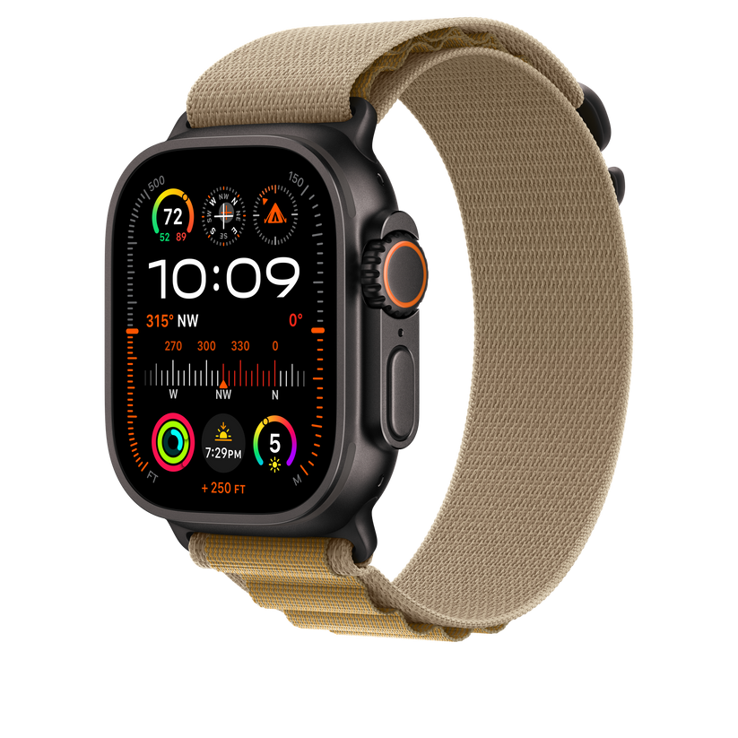 Каишка от Apple - 49 мм Tan Alpine Loop - Large - Black Titanium Finish - iSTYLE BG