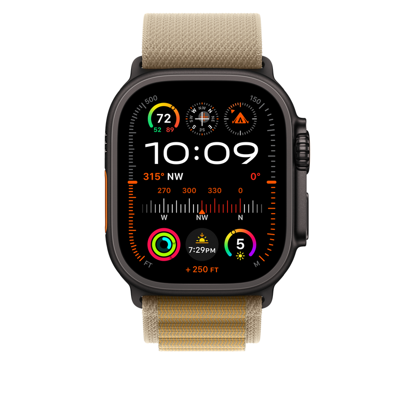 Каишка от Apple - 49 мм Tan Alpine Loop - Large - Black Titanium Finish - iSTYLE BG