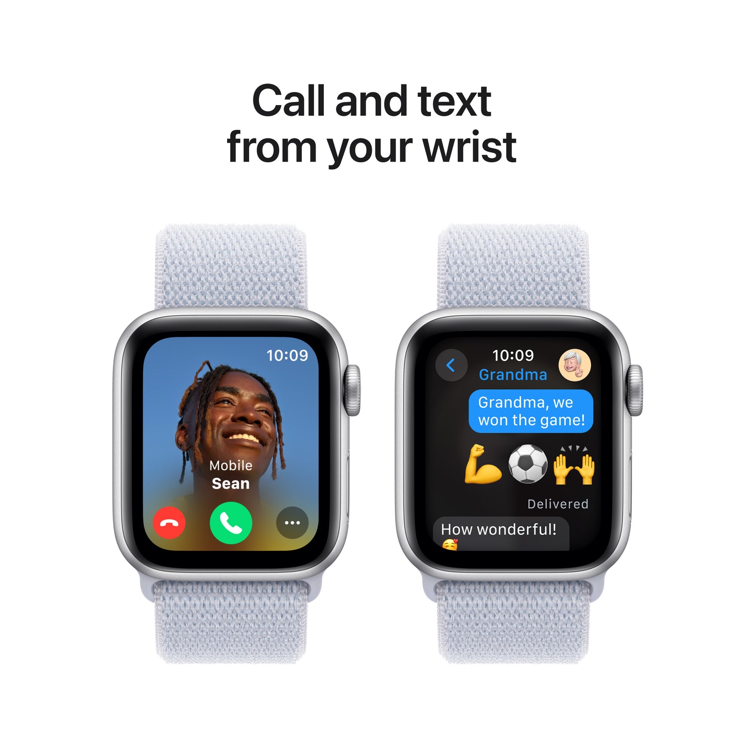 Apple Watch SE GPS 40mm Silver Aluminium Case with Blue Cloud Sport Loop - One Size - iSTYLE BG